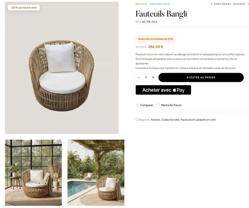 DÉCO BOHÈME : Création site e-commerce WordPress pour une marque de décoration bohème 3 decoration fiche produit